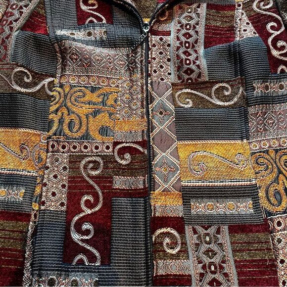 Preswick Moore Jacket Large Beautiful fall colors, dark red, brown, mustard - Picture 4 of 9